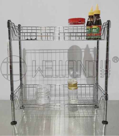 爆款兩層迷你網籃廚房收納架分享-川井