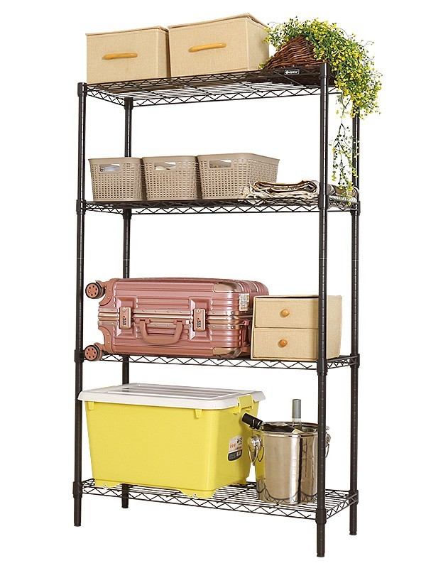 落地碳灰色輕型線網置物架