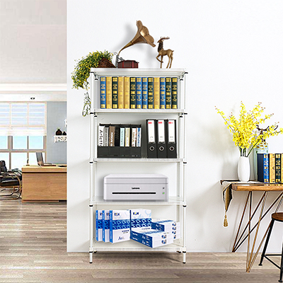 五層白色沖孔層架