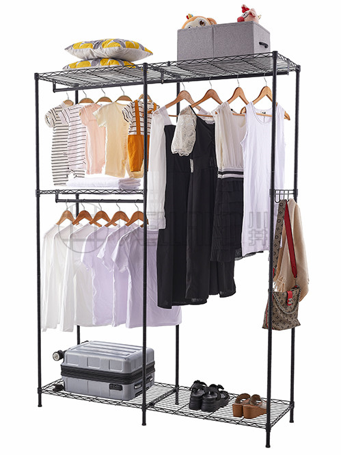 自由組合布衣柜 多尺寸簡易衣柜 金屬防潮雙人衣柜 超大空間衣帽收納衣櫥布 現代簡約掛衣架-川井 (2)