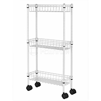 多層夾縫置物架網籃小車-廚房可移動縫隙小推車-家用收納架