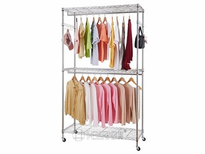 商超實體店線下暢銷簡易衣櫥架簡介