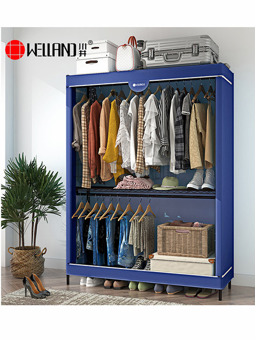 全鋼架簡易衣柜雙層掛衣柜 全鋼架簡易衣柜雙層掛衣柜