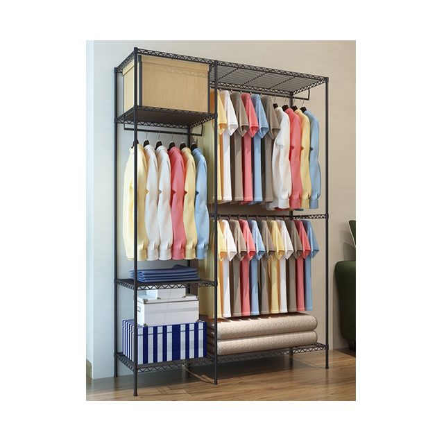 家庭簡(jiǎn)易衣櫥架學(xué)生宿舍衣櫥架公寓布衣柜-川井