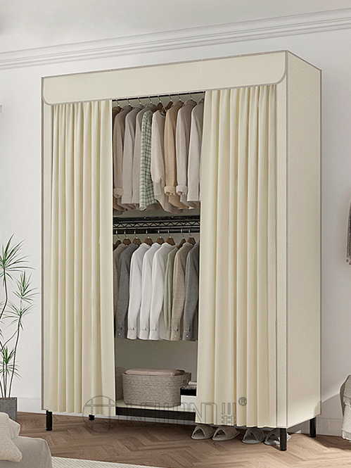 全鋼架簡易衣柜雙層掛衣柜 全鋼架簡易衣柜雙層掛衣柜