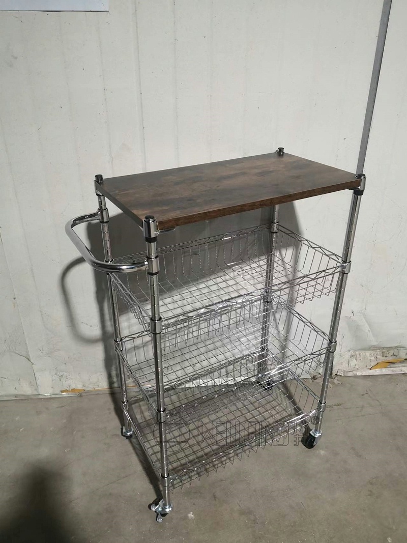 新款四層帶層板網籃推車 (1)