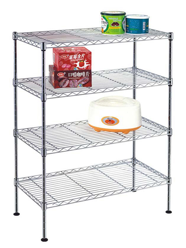 四層輕型金屬儲(chǔ)物架_長(zhǎng)方形小置物架_批發(fā)