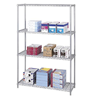 出口品質_辦公用品打印紙倉儲貨架_竹節管支柱層距可調節（2）