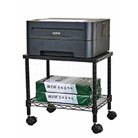 雙層迷你可移動打印機傳真機架_文件整理線網置物架_小架子