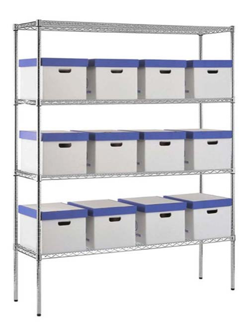 大規(guī)格網(wǎng)格鍍鉻儲(chǔ)物貨架_多尺寸可選高承重