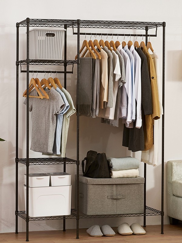 簡約黑色烤漆碳鋼衣櫥架 簡約黑色烤漆碳鋼衣櫥架