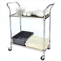火鍋店配菜架，雙層不銹鋼送餐小推車-酒店茶水服務(wù)車-川井（2）