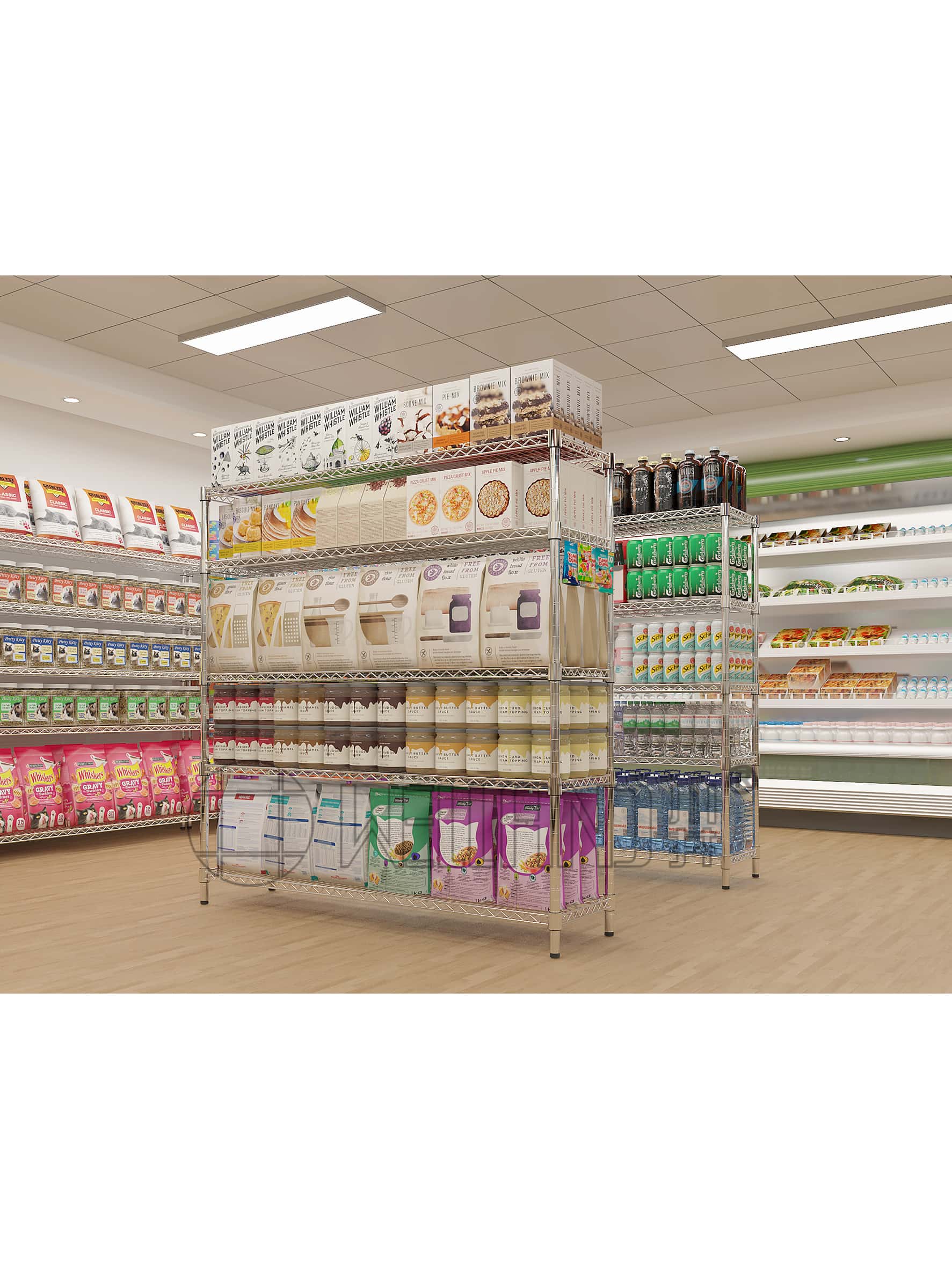 電鍍鉻可調超市展示架 電鍍鉻可調超市展示架