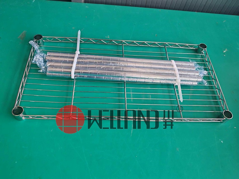 六層鍍鉻線網置物架電商包裝介紹1