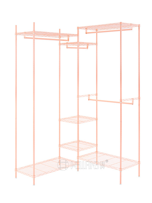 粉色三列組合衣櫥