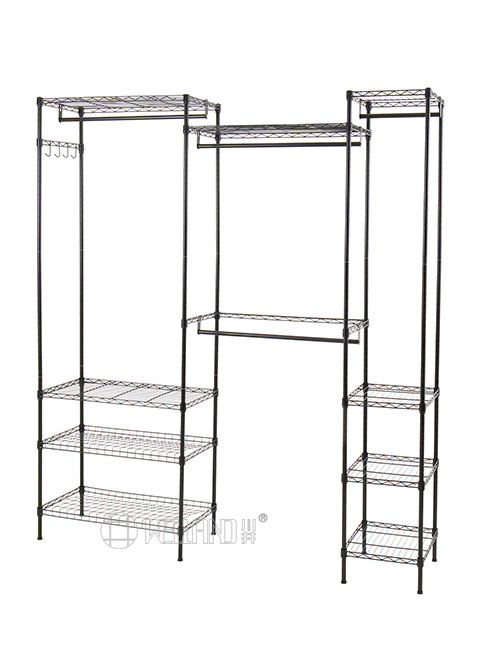 烤漆黑三列組合簡易衣櫥 烤漆黑三列組合簡易衣櫥