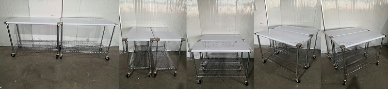 經濟實用帶輪兩層不銹鋼工作臺系列產品介紹-川井-中山常勝