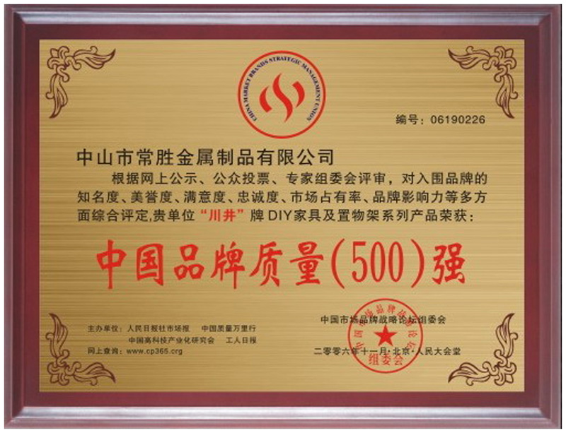 中國品牌質(zhì)量(500)強