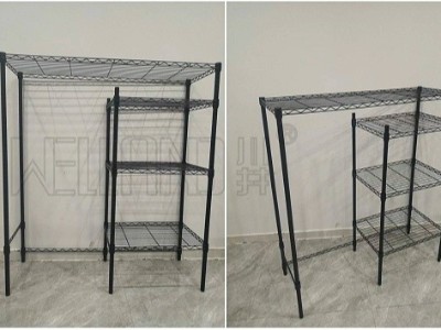 川井牌新研發四層噴粉黑色收納架分享