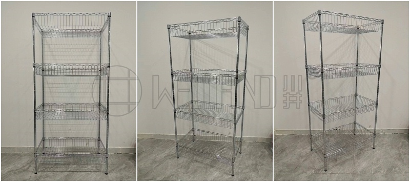 暢銷中尺寸四層電鍍網籃架分享-川井