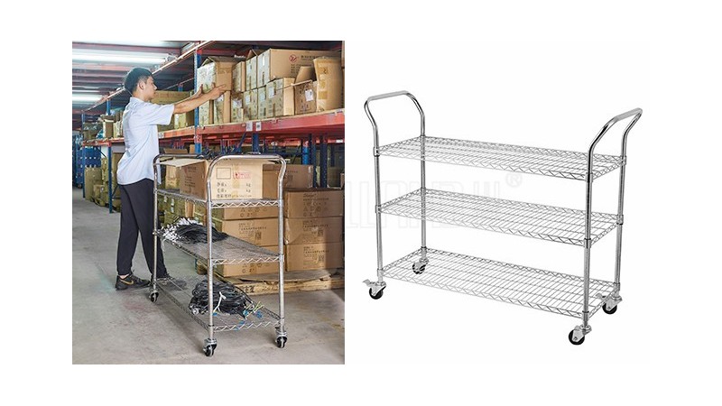工業手推車工廠物料推車鍍鉻周轉車車間運送車