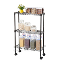 多層夾縫置物架網籃小車-廚房可移動縫隙小推車-家用收納架