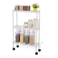 多層夾縫置物架網籃小車-廚房可移動縫隙小推車-家用收納架（1）