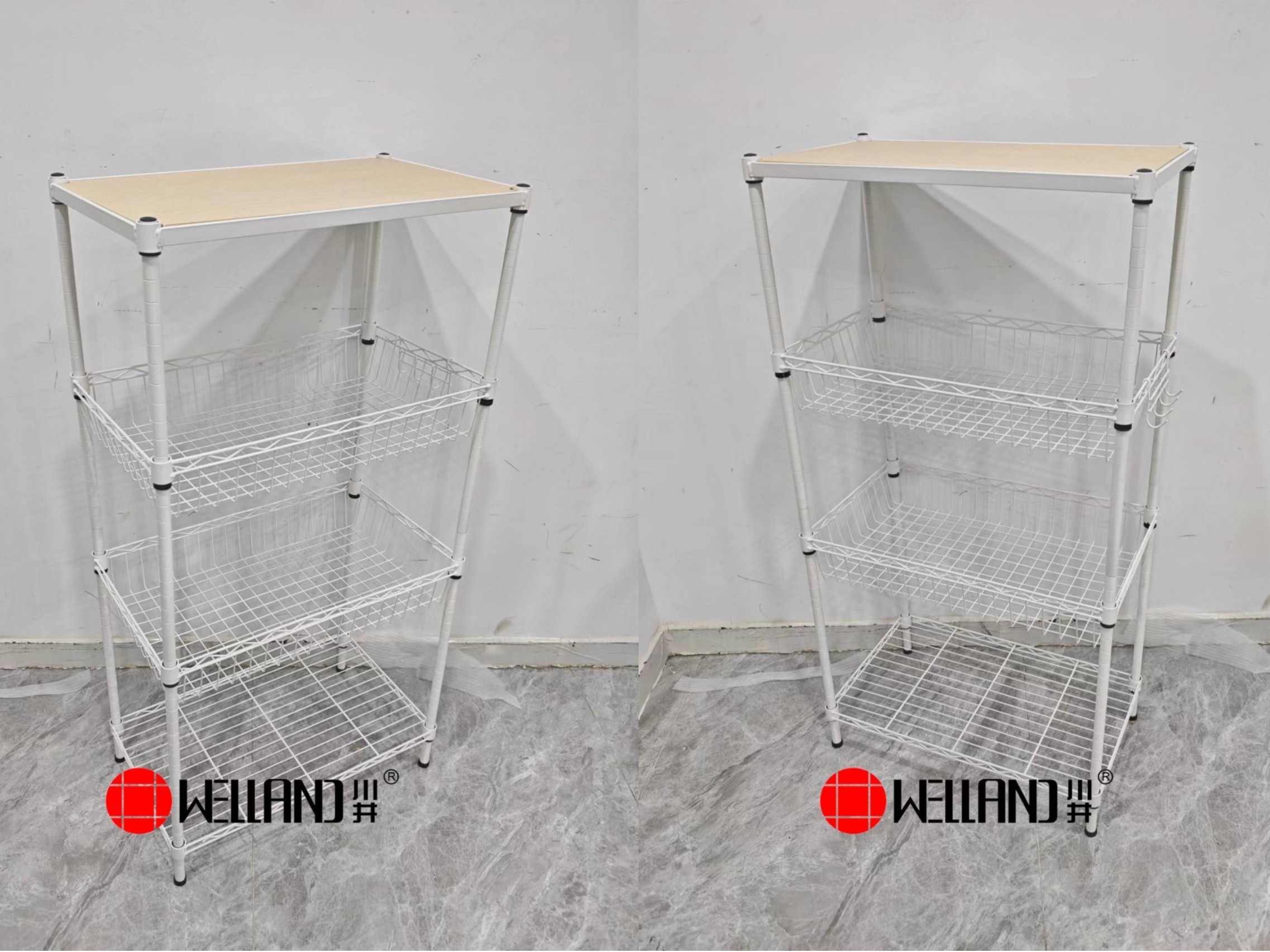 川井牌促銷新款家用四層帶竹纖層板收納架