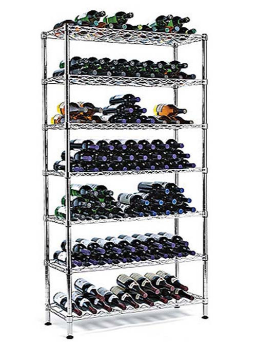 電鍍鉻金屬鋼制多層可調層距紅酒展示架