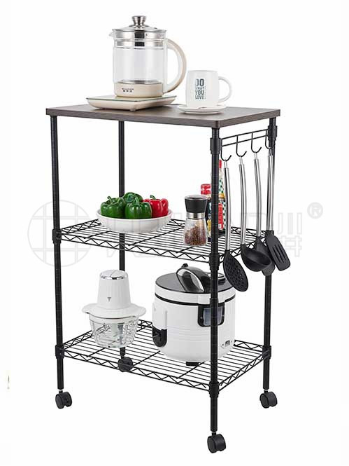 三層黑色廚房推車 三層黑色廚房推車