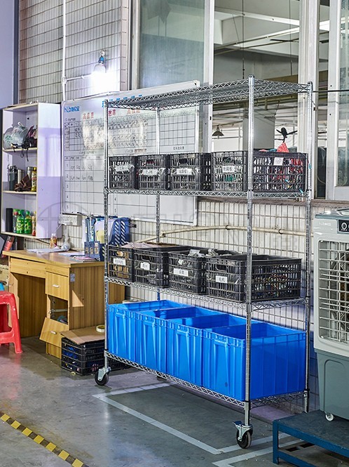 工廠防靜電多層移動周轉置物架 工廠防靜電多層移動周轉置物架