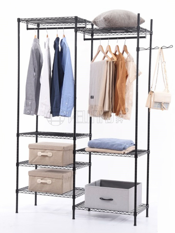 簡易衣櫥 衣柜 鋼制組合式衣架 帶掛鉤