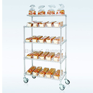 烘焙連鎖門店多層可移動面包店 金屬斜網食品展示架 超市士多雜貨店打折促銷架 (2)