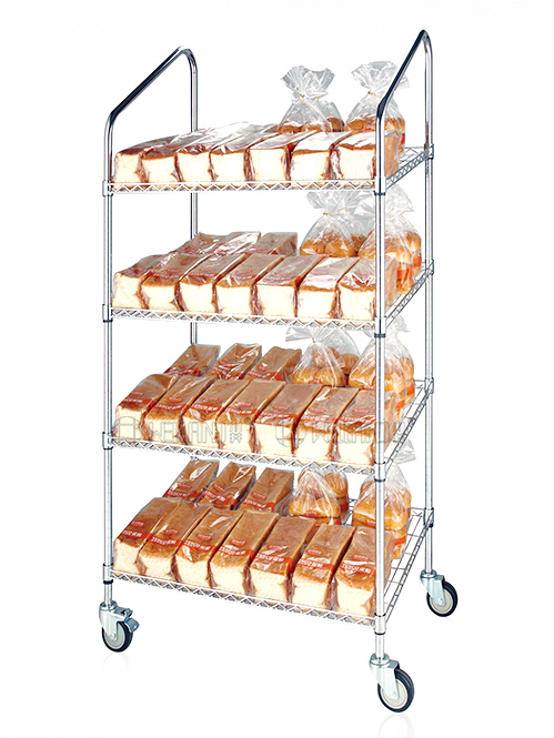 四層烘焙面包甜點零食展示架