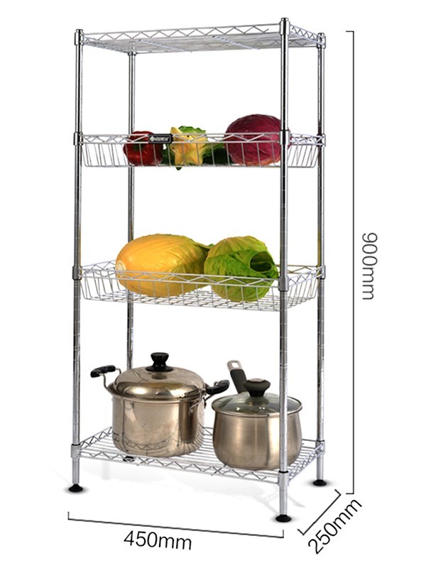 大容量四層金屬網籃置物架 大容量四層金屬網籃置物架
